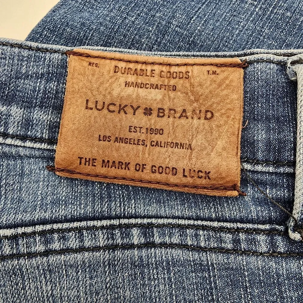Lucky Brand 121 Slim Jeans Men's Size 38x34 Straight Leg Medium‎ Wash Blue Denim